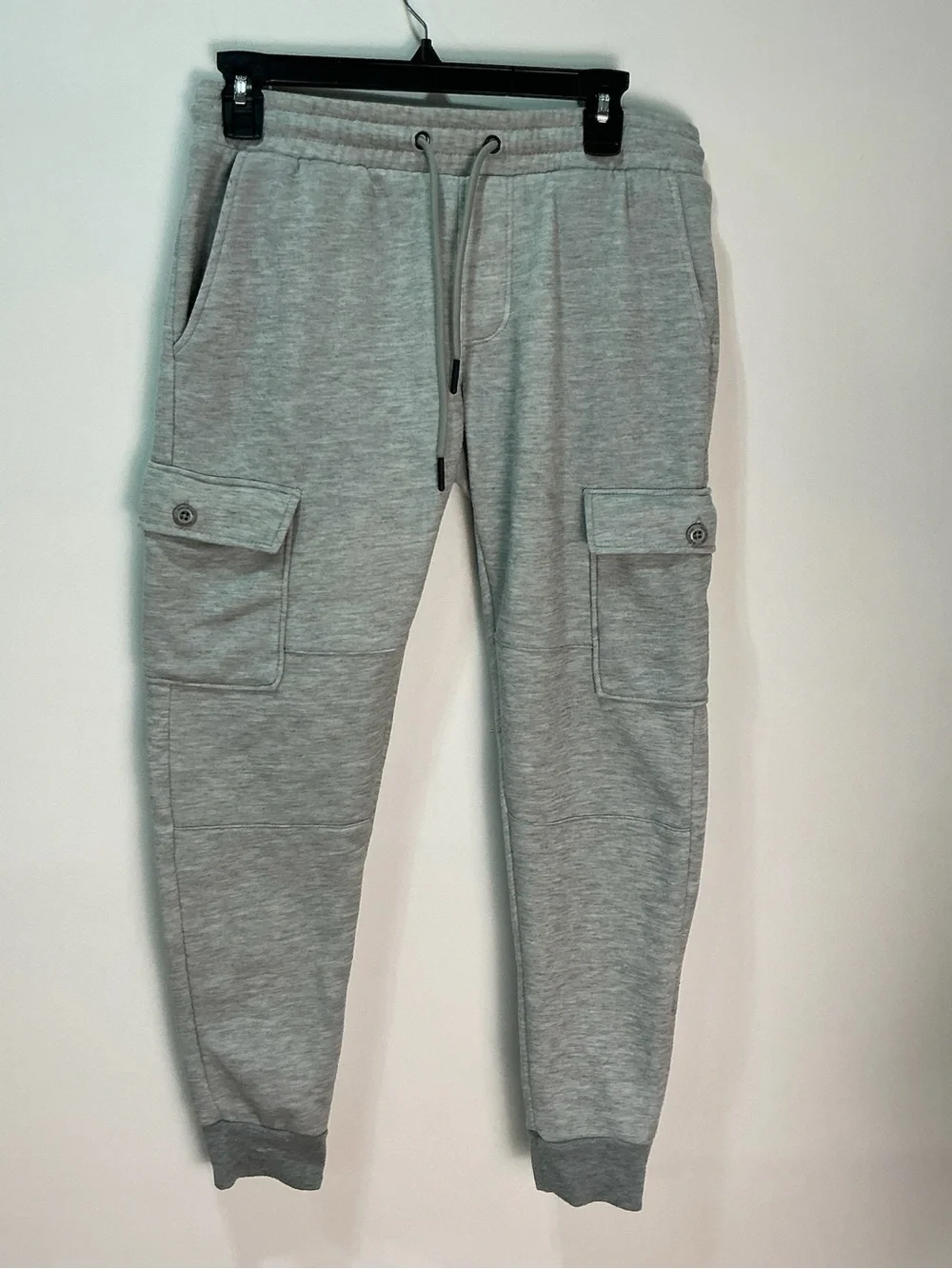 Ring of Fire Men's Light Gray Cargo Jogger Sweatpants